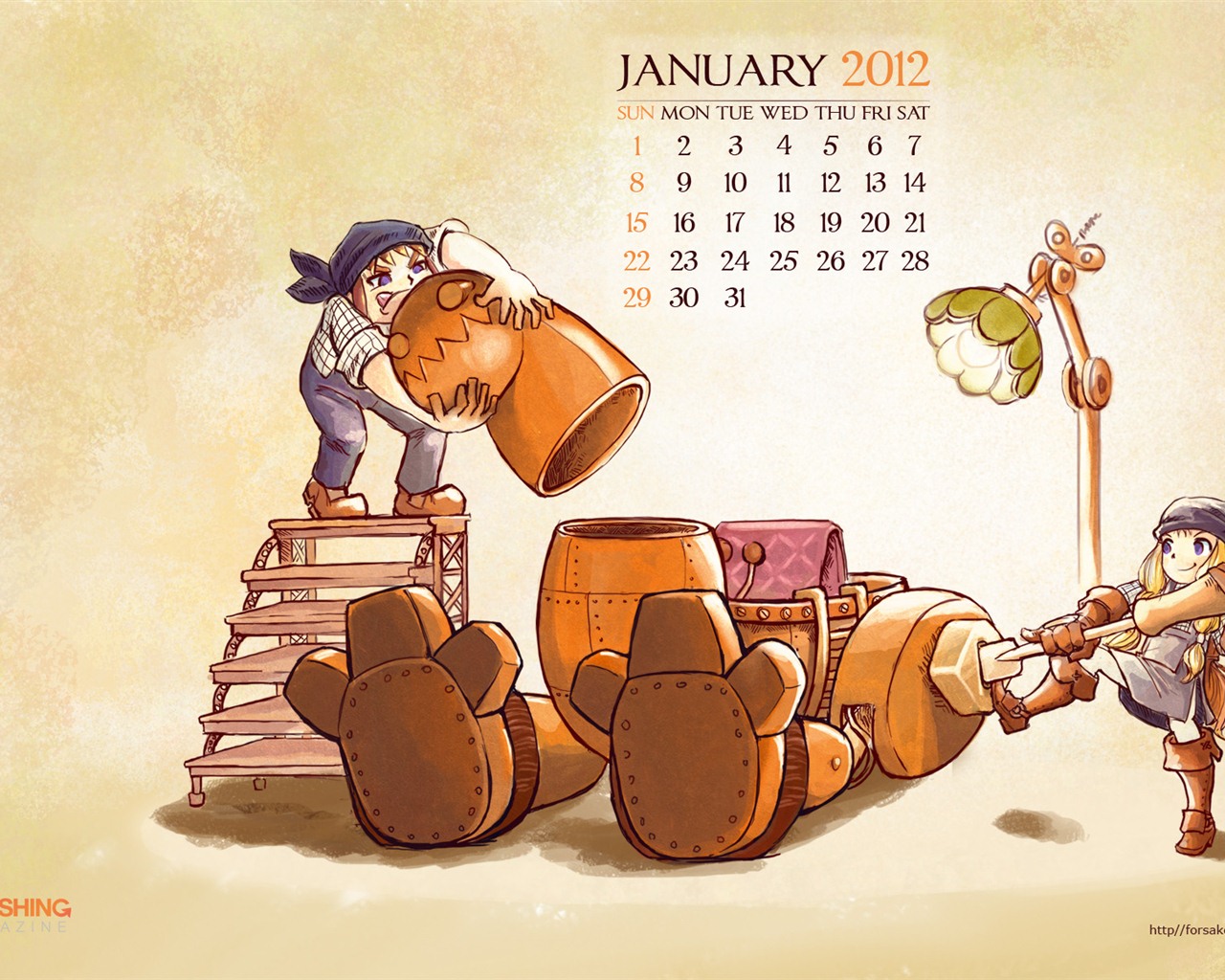 Januar 2012 Kalender Wallpapers #3 - 1280x1024