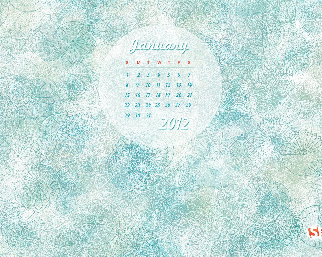 Janvier 2012 Fonds d'écran Calendrier #9 - 1280x1024