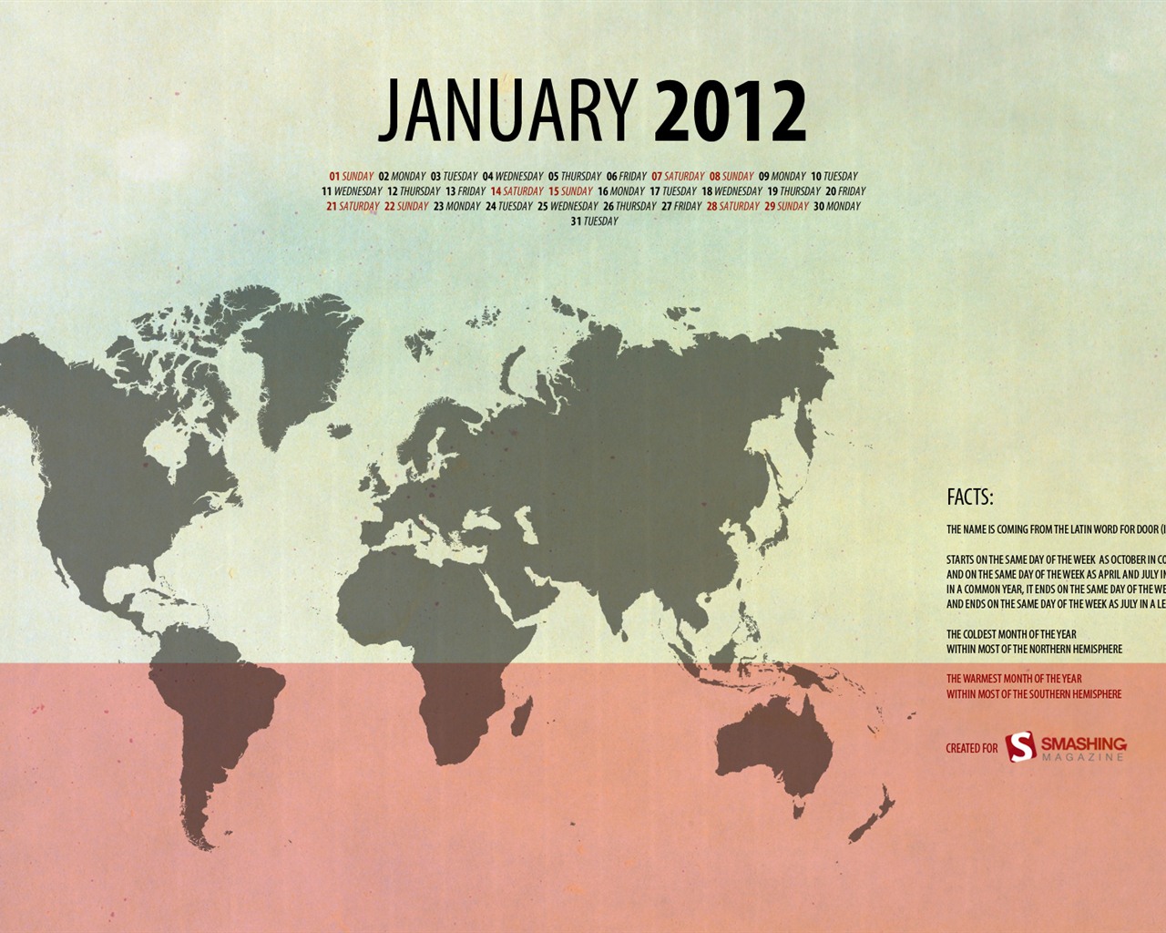 January 2012 Calendar Wallpapers #10 - 1280x1024