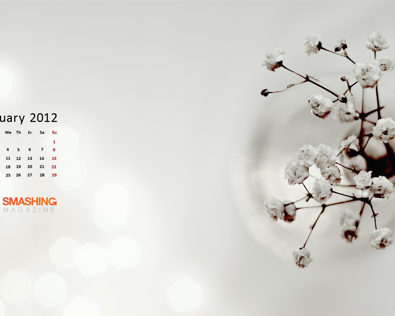 2012年1月 月曆壁紙 #16 - 1280x1024