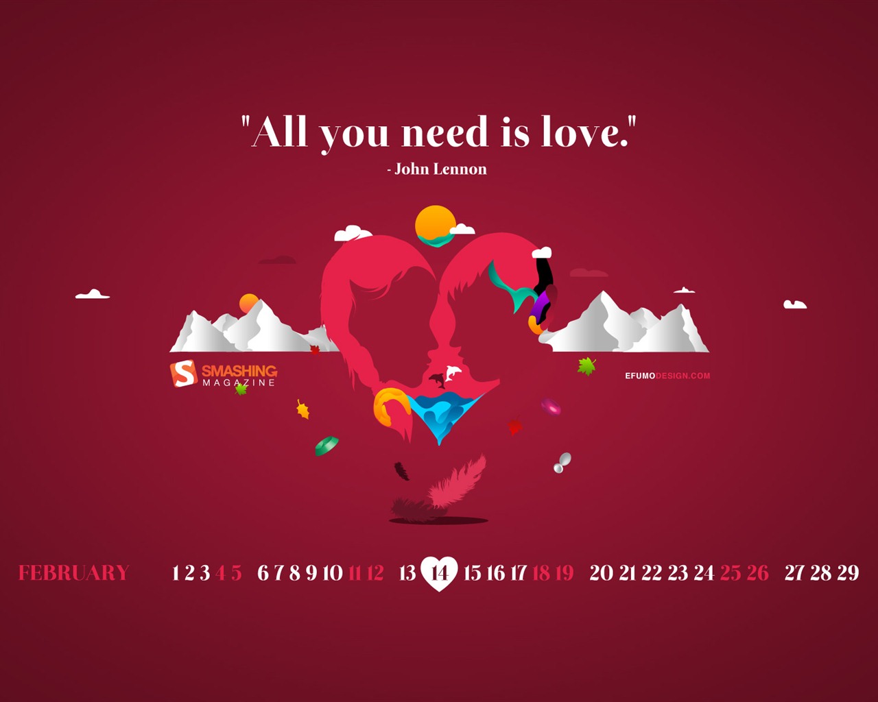 February 2012 Calendar Wallpaper (1) #7 - 1280x1024