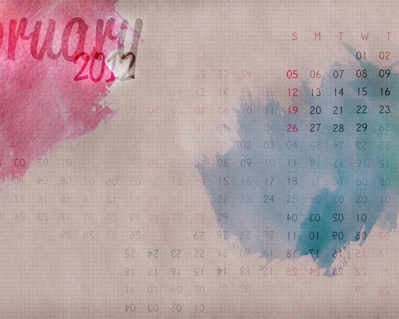 February 2012 Calendar Wallpaper (1) #16 - 1280x1024