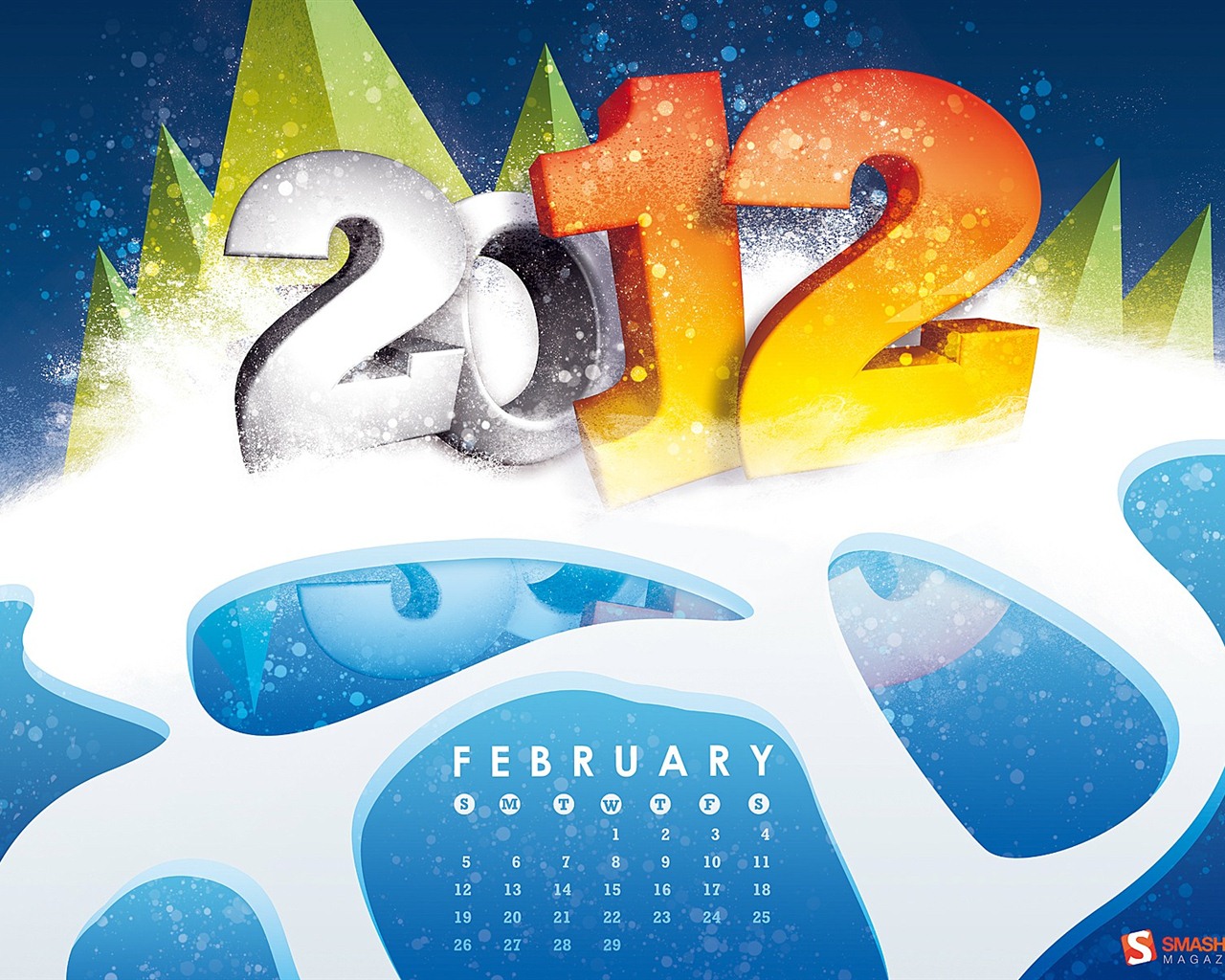 2012년 2월 달력 월페이퍼 (2) #1 - 1280x1024