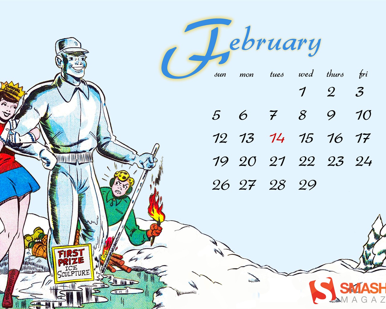 Calendario febrero 2012 fondos de pantalla (2) #6 - 1280x1024