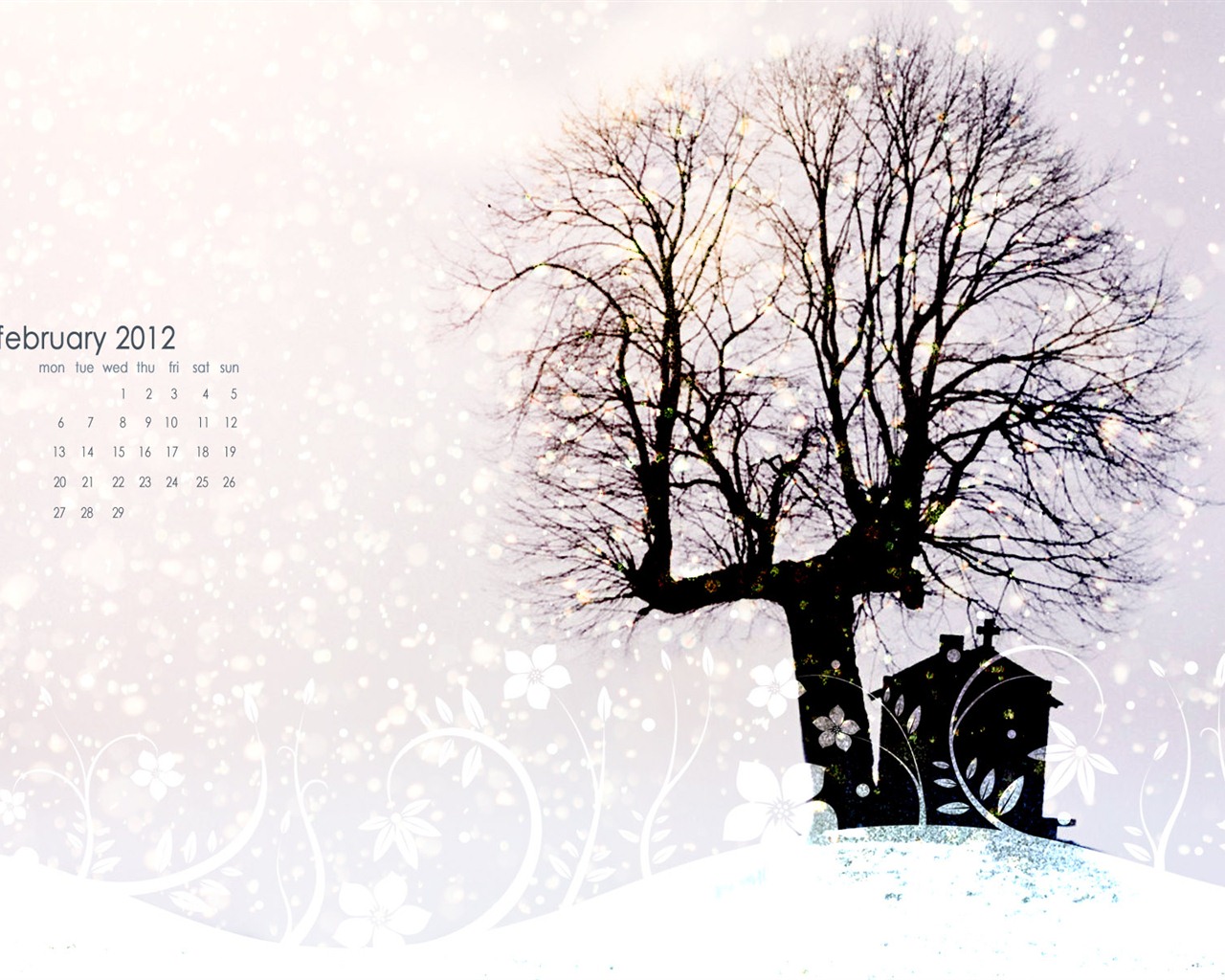 February 2012 Calendar Wallpaper (2) #15 - 1280x1024