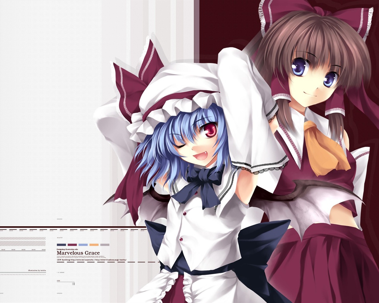 Touhou Project caricature HD wallpapers #13 - 1280x1024