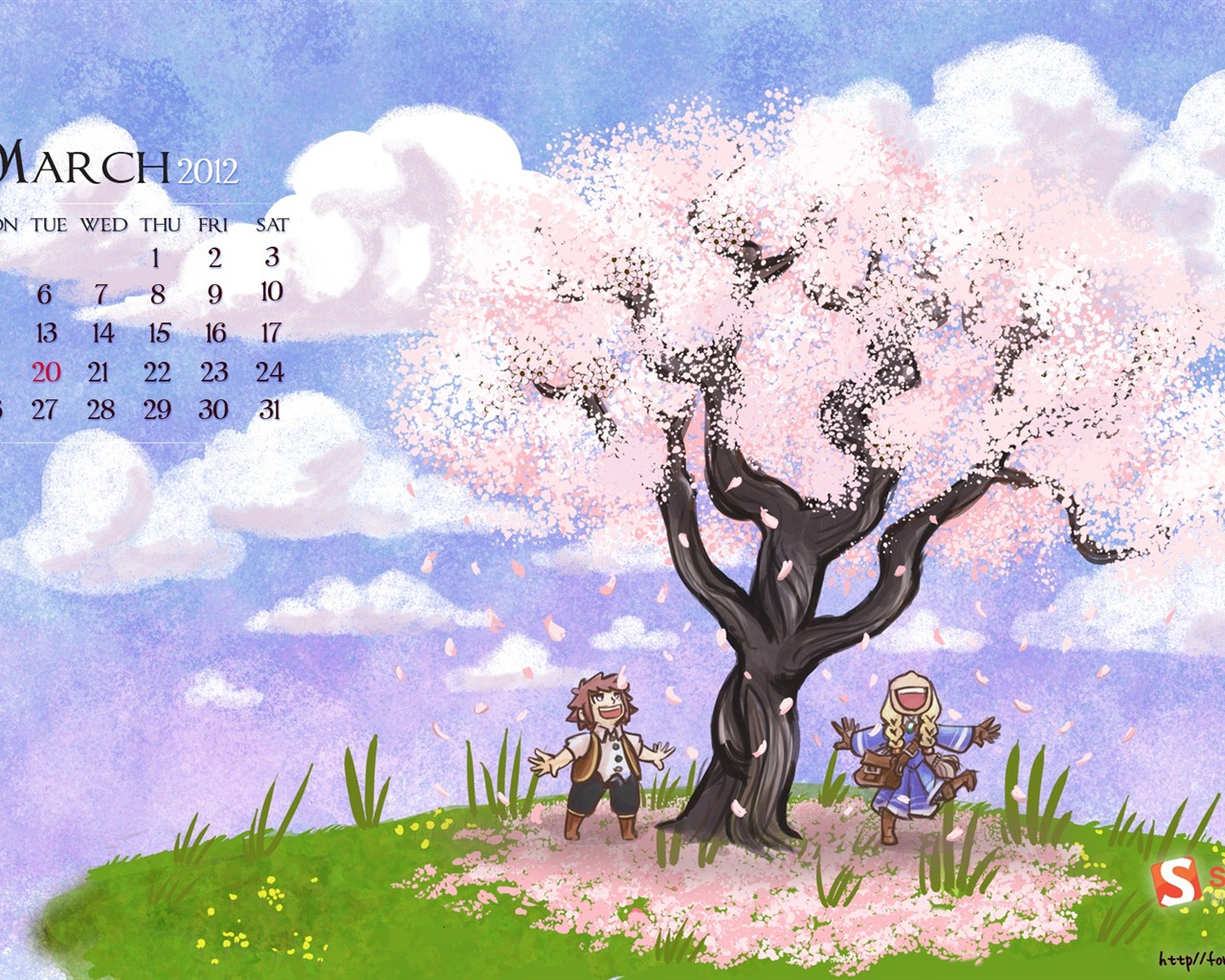 March 2012 Calendar Wallpaper #7 - 1280x1024