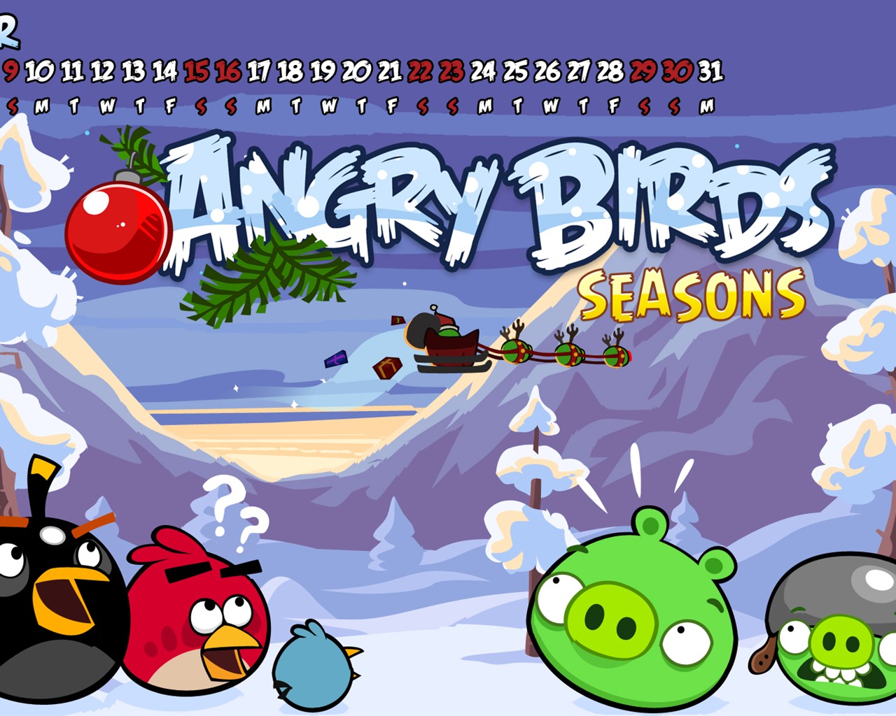 Angry Birds 憤怒的小鳥 2012年年曆壁紙 #1 - 1280x1024