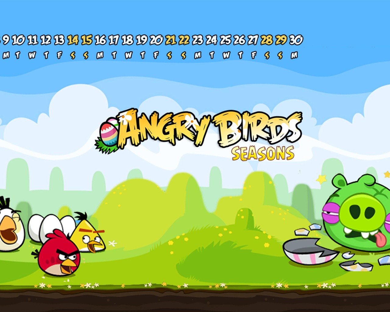 Angry Birds 2012 calendario fondos de escritorio #2 - 1280x1024