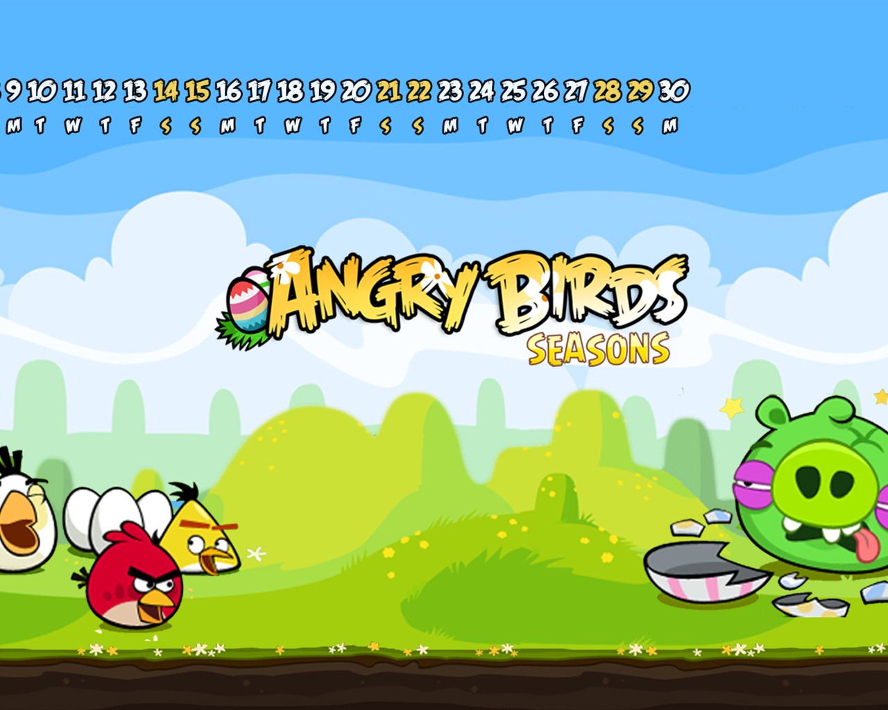 Angry Birds 2012 Kalendář tapeta #2 - 1280x1024