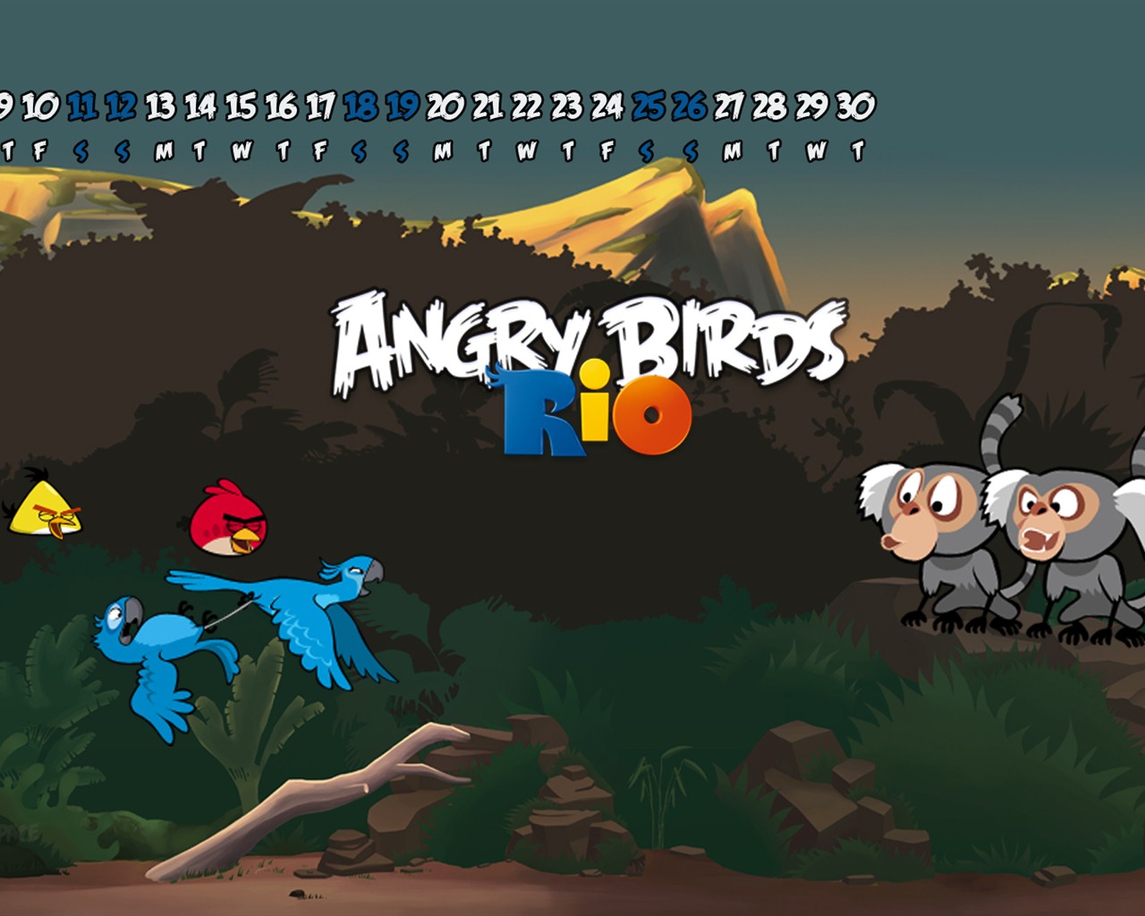 Angry Birds 憤怒的小鳥 2012年年曆壁紙 #3 - 1280x1024