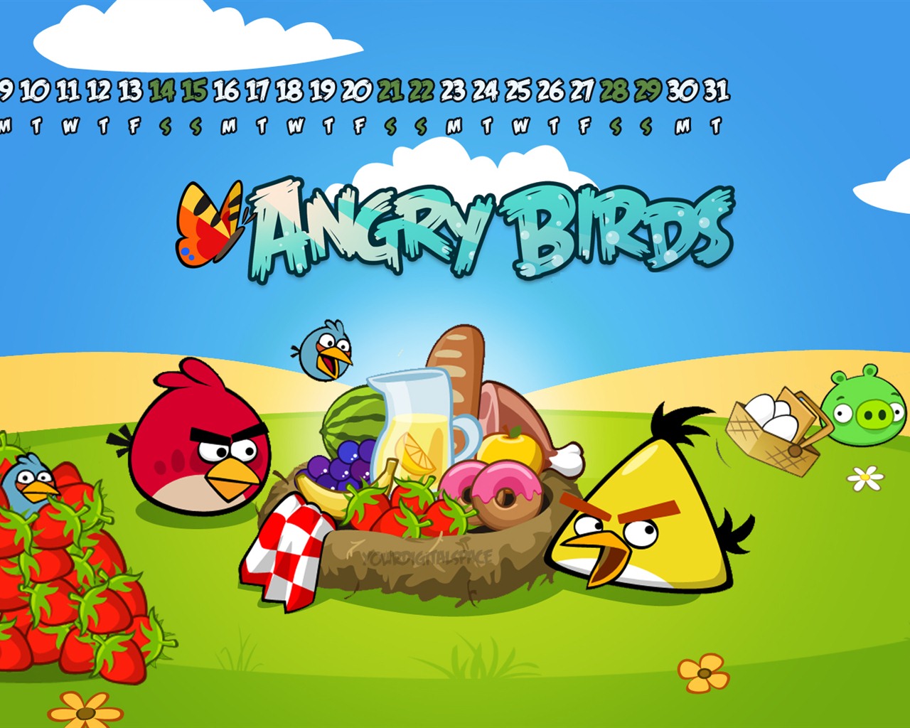 Angry Birds 憤怒的小鳥 2012年年曆壁紙 #5 - 1280x1024