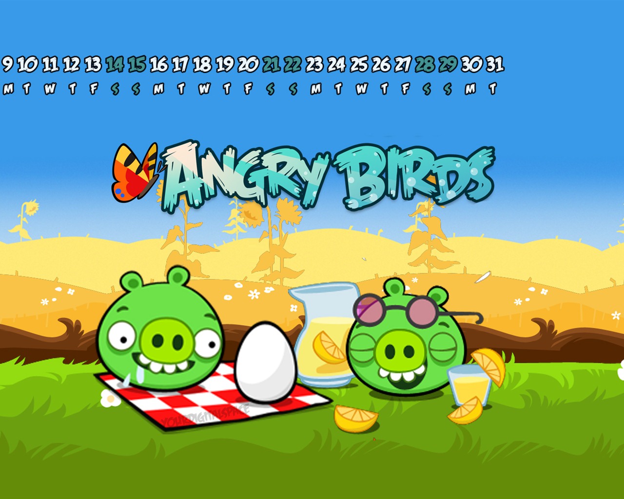 Angry Birds 2012 calendario fondos de escritorio #6 - 1280x1024