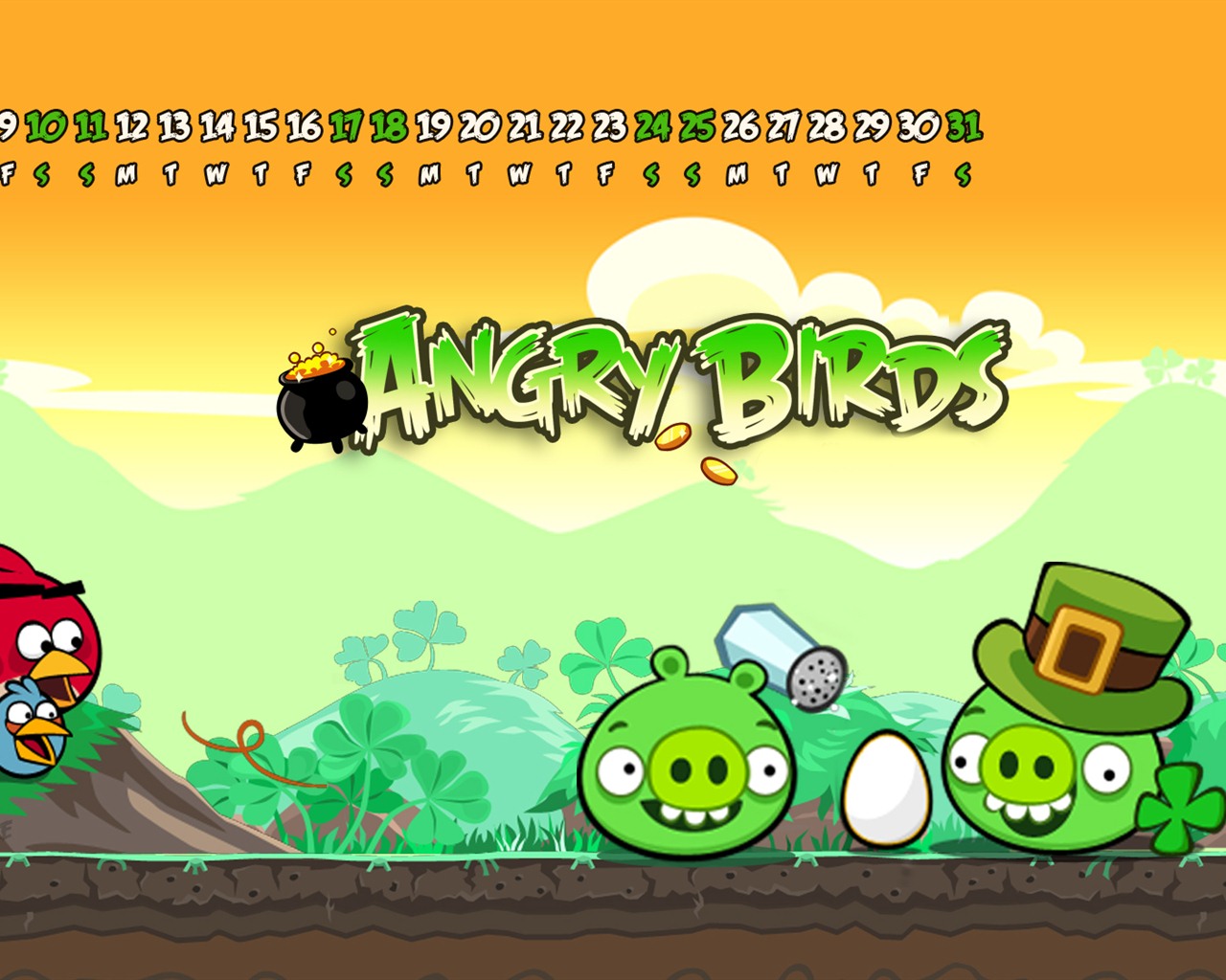 Angry Birds 2012 calendar wallpaper #8 - 1280x1024