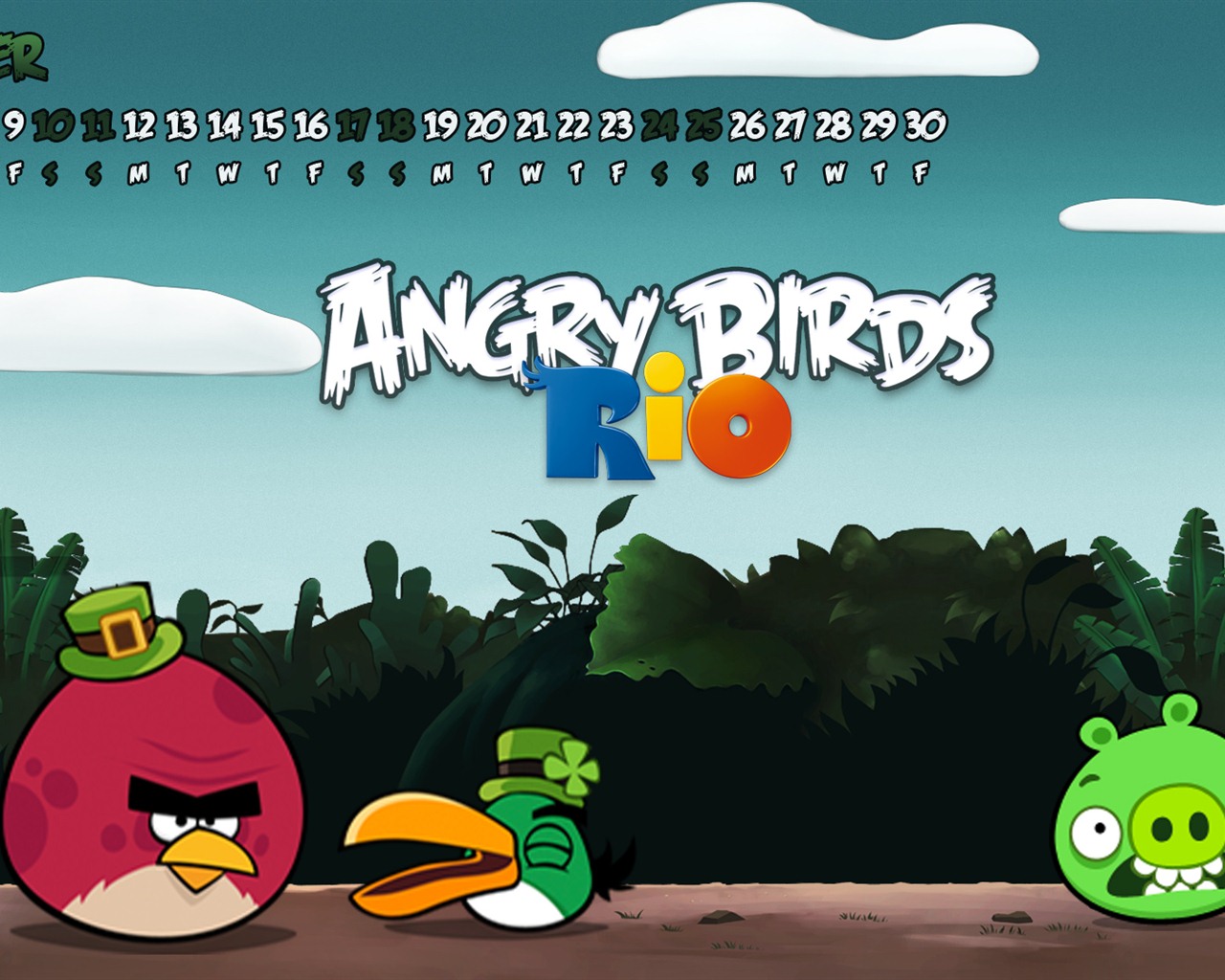 Angry Birds 2012 calendario fondos de escritorio #10 - 1280x1024