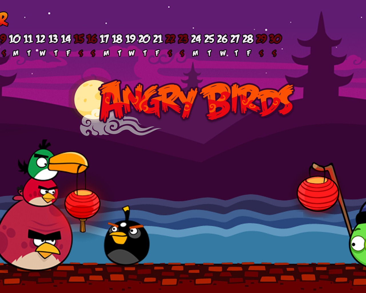 Angry Birds 2012 Kalendář tapeta #12 - 1280x1024