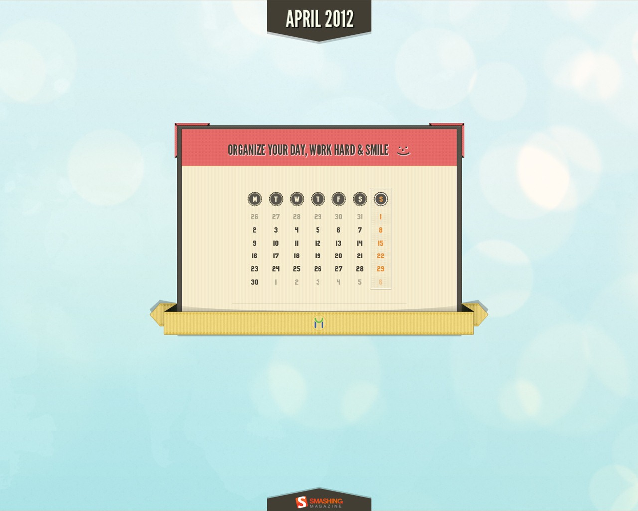 April 2012 Kalender Wallpaper (2) #5 - 1280x1024