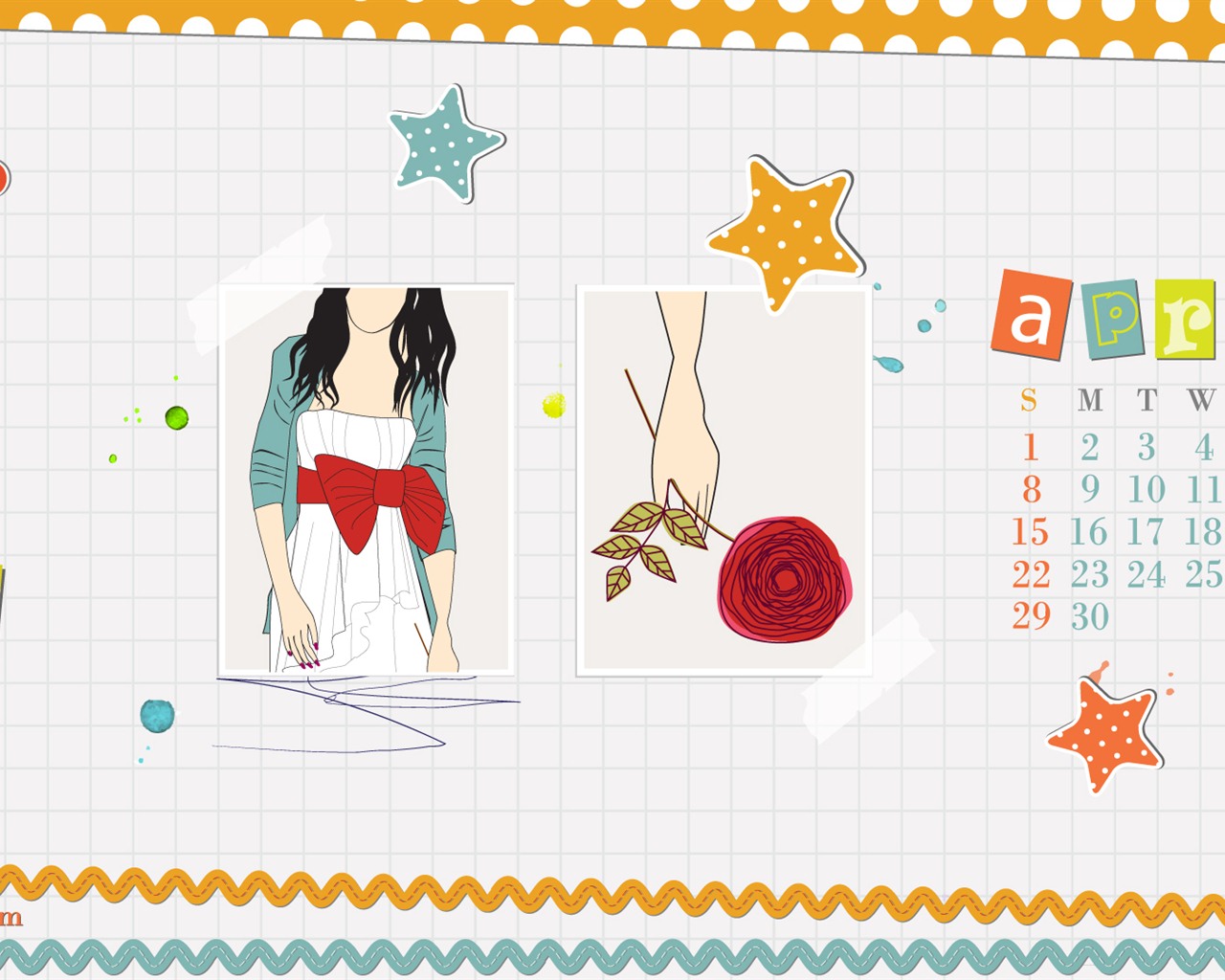 April 2012 Kalender Wallpaper (2) #6 - 1280x1024