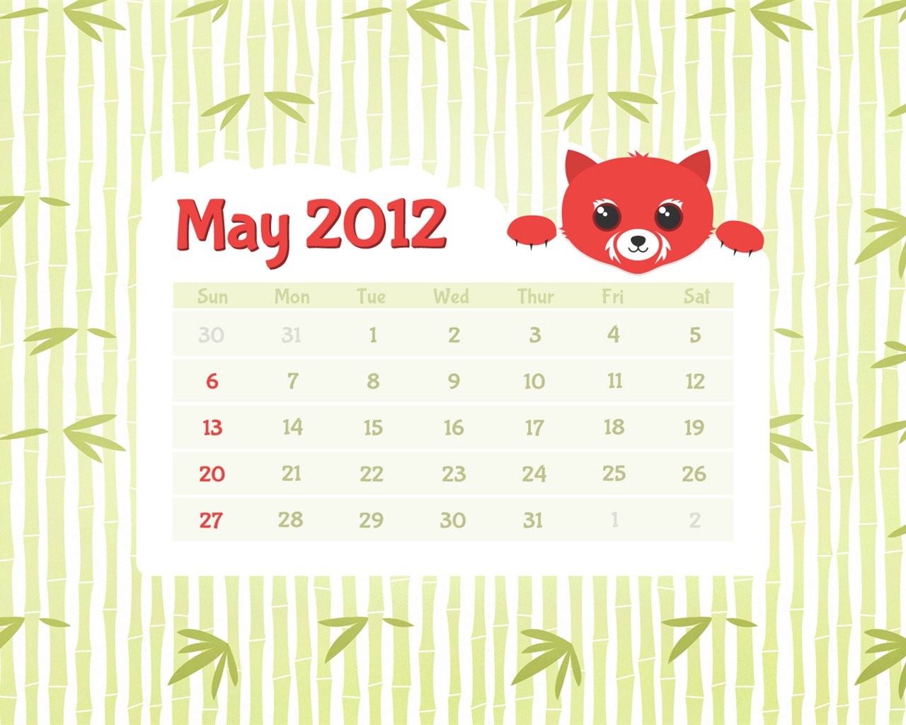 Mai 2012 Kalender Wallpapers (2) #6 - 1280x1024