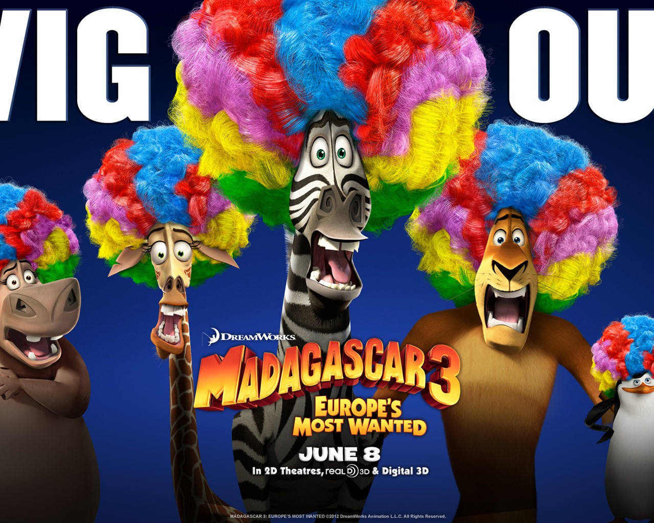 Madagascar 3: Europe's Most Wanted 馬達加斯加3：歐洲大圍捕 高清壁紙 #1 - 1280x1024