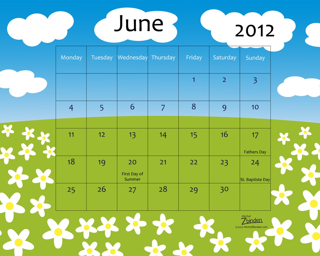 Června 2012 Kalendář Tapety na plochu (1) #2 - 1280x1024