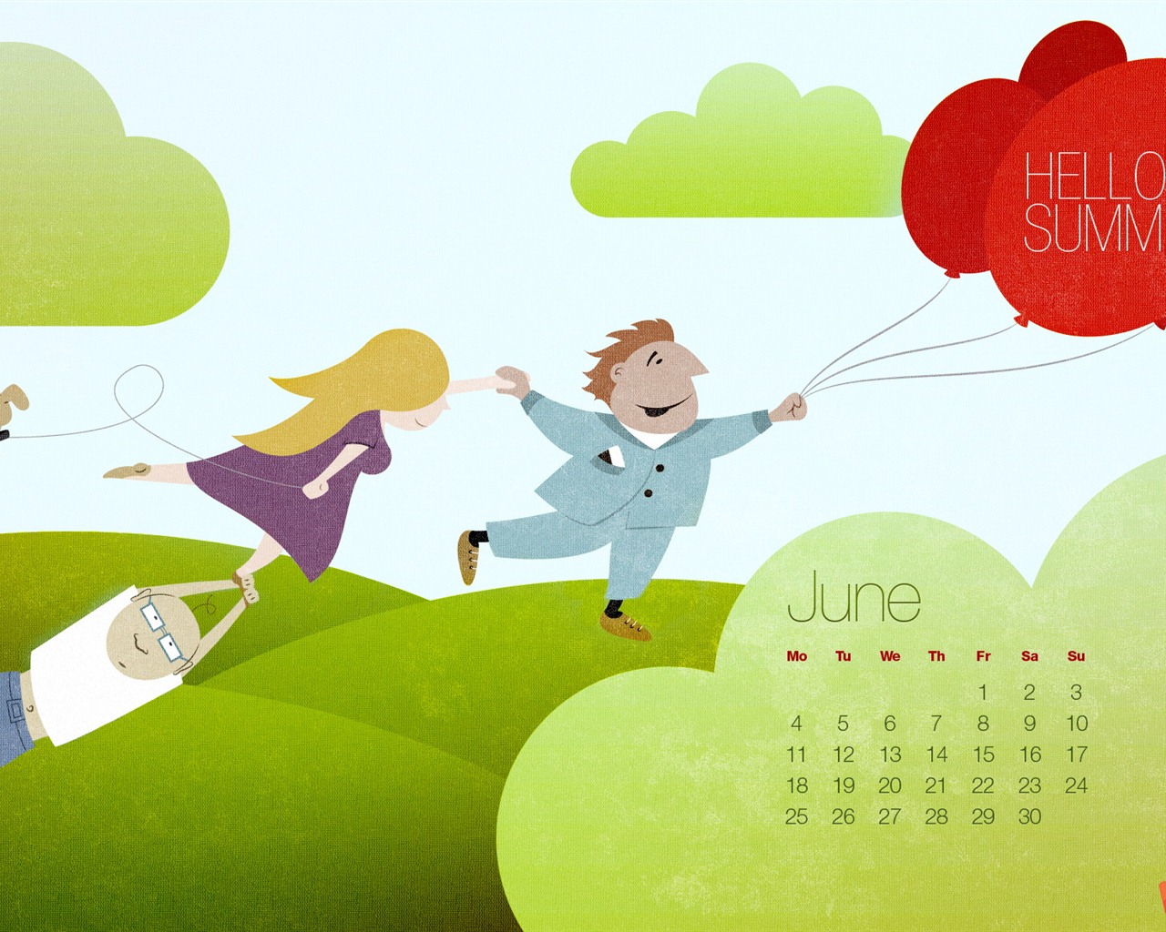 June 2012 Calendar wallpapers (2) #2 - 1280x1024