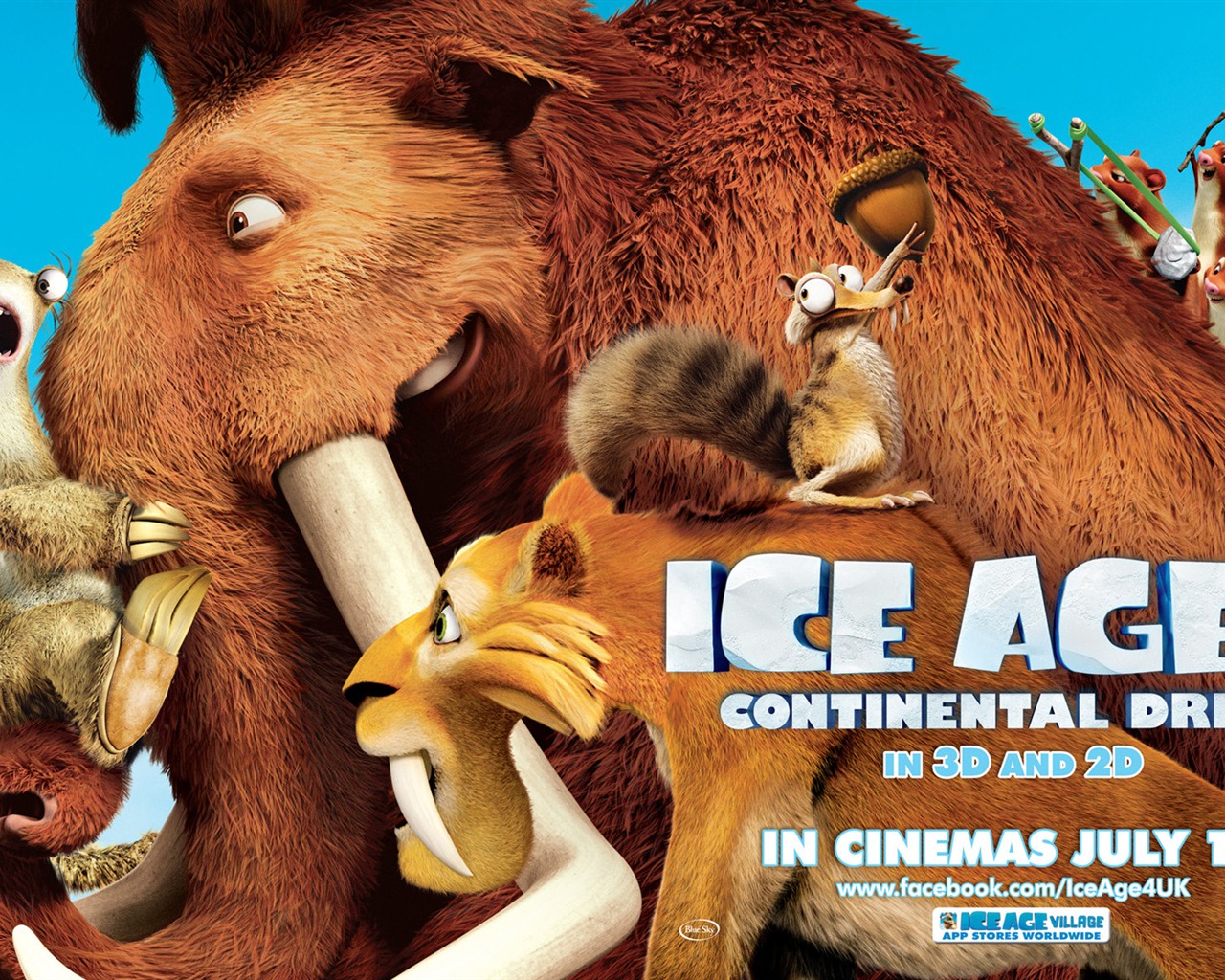 Ice Age 4: Continental Drift 冰川時代4：大陸漂移高清壁紙 #6 - 1280x1024
