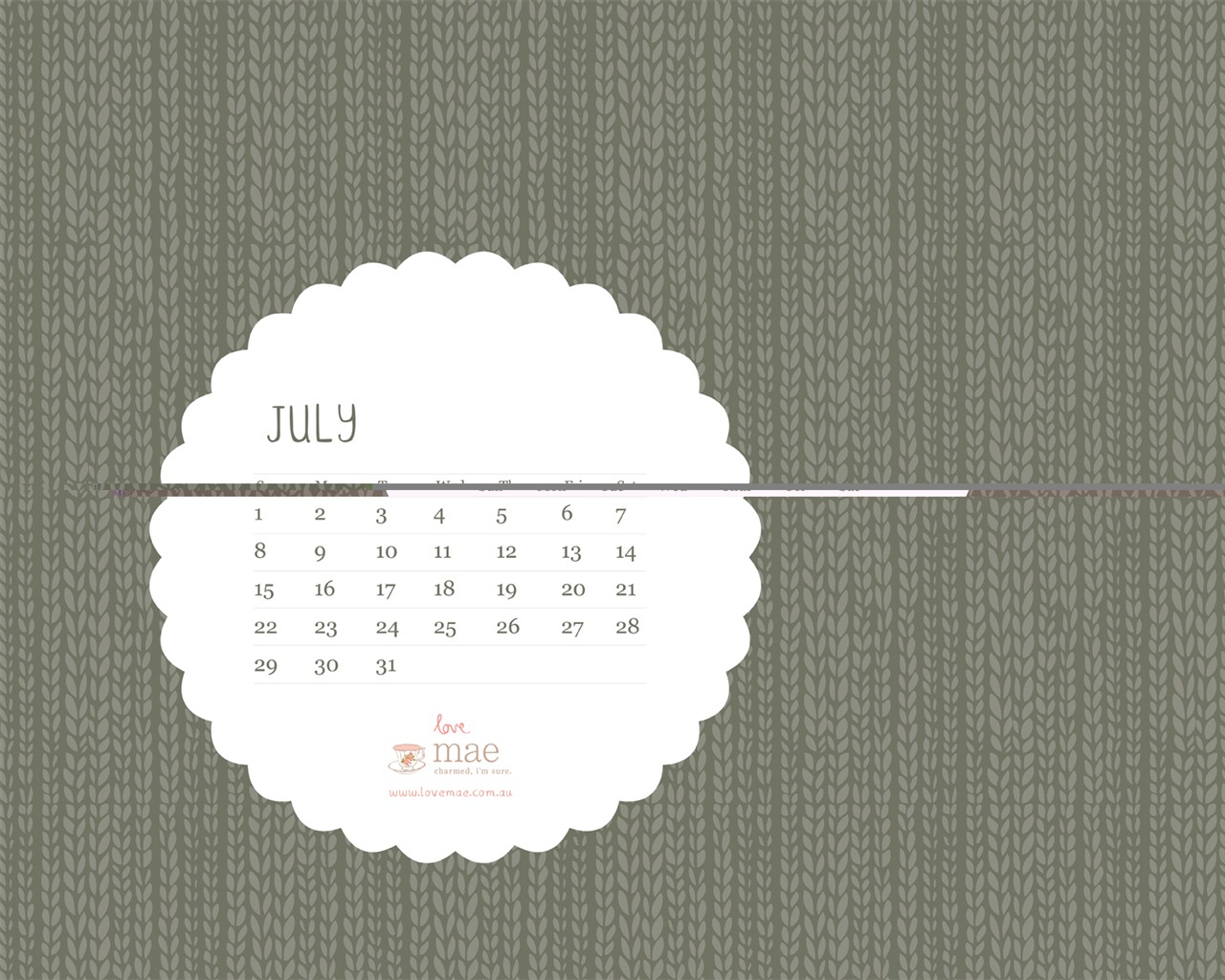 2012年7月カレンダー壁紙（1） #2 - 1280x1024