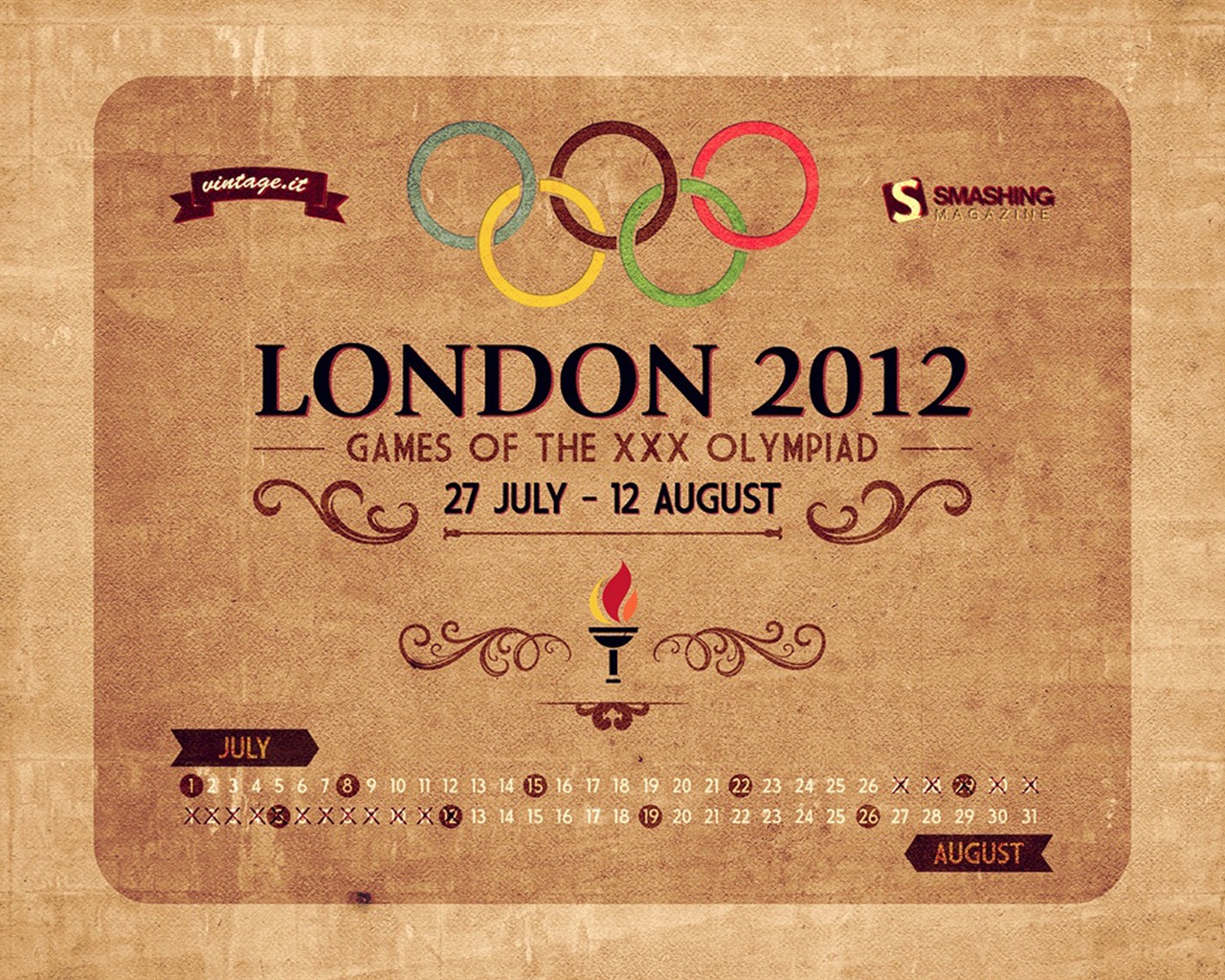 July 2012 Calendar wallpapers (2) #12 - 1280x1024