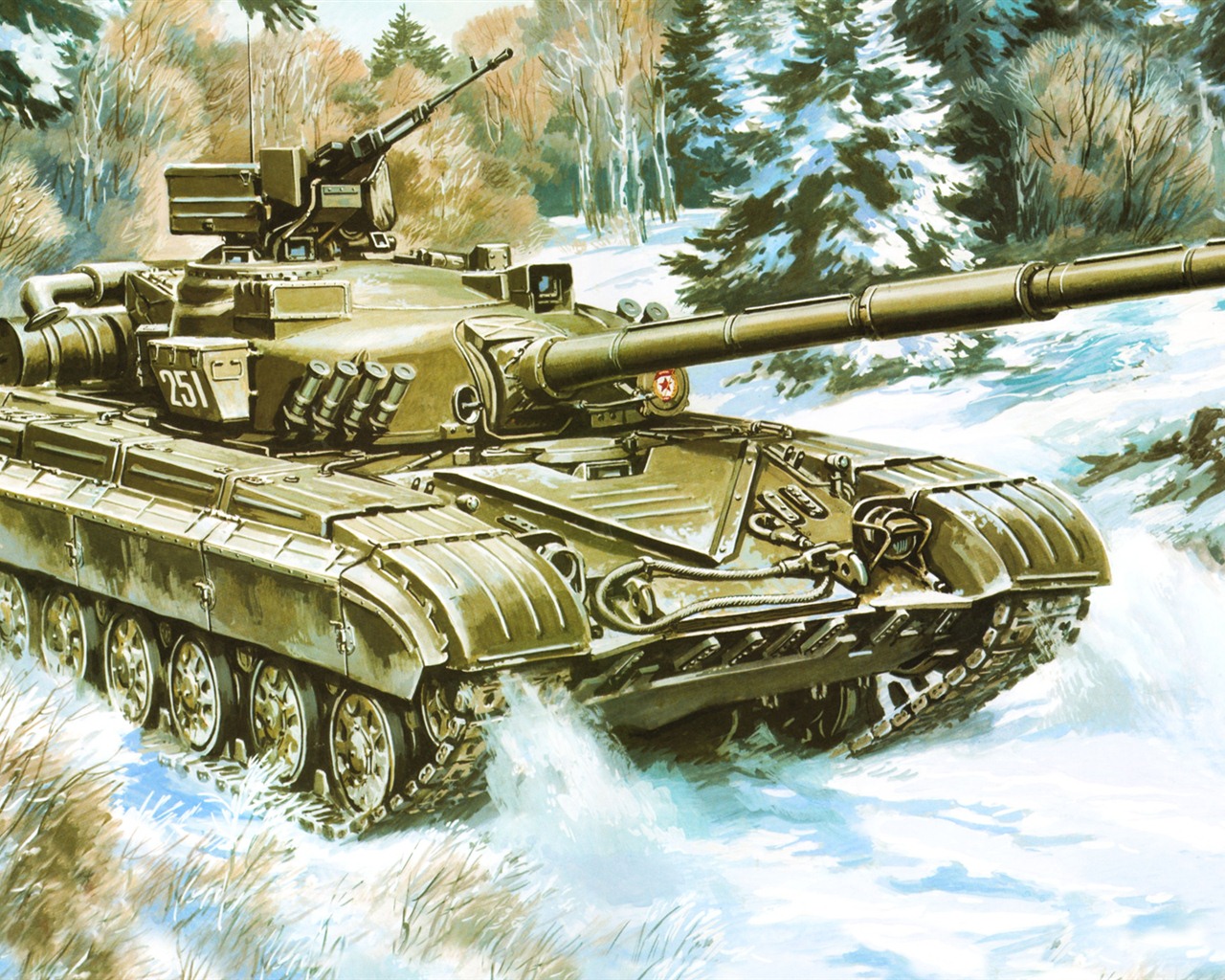 軍事坦克裝甲 高清繪畫壁紙 #1 - 1280x1024