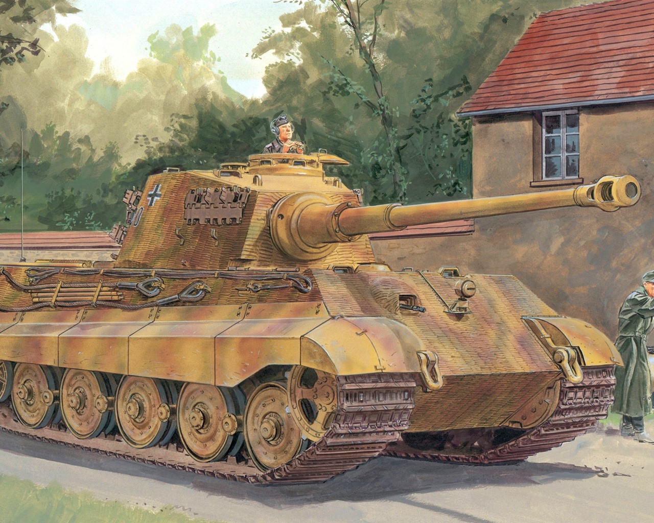 Military tanks, armored HD painting wallpapers #2 - 1280x1024