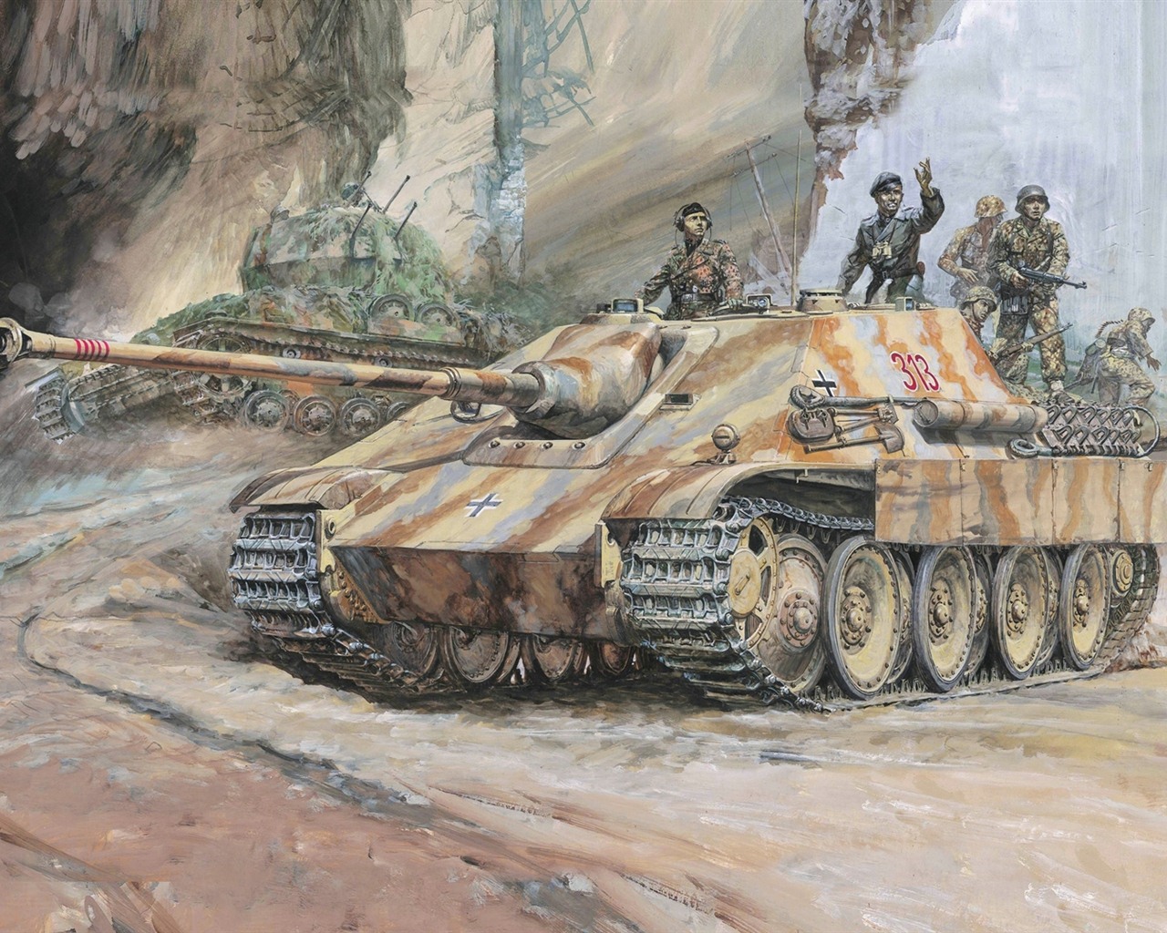 Tanques blindados militares, fondos de pantalla de pintura de alta definición #4 - 1280x1024