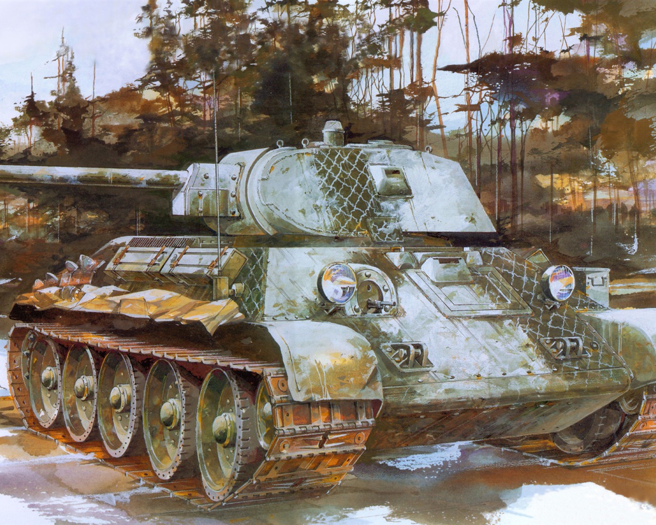 Tanques blindados militares, fondos de pantalla de pintura de alta definición #8 - 1280x1024