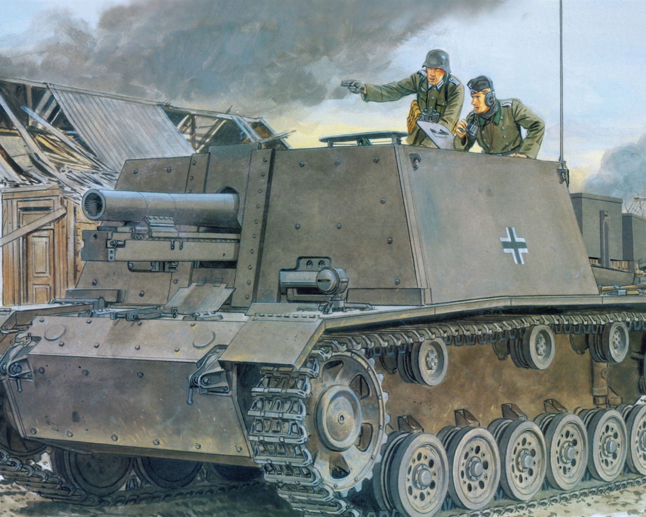 Tanques blindados militares, fondos de pantalla de pintura de alta definición #12 - 1280x1024