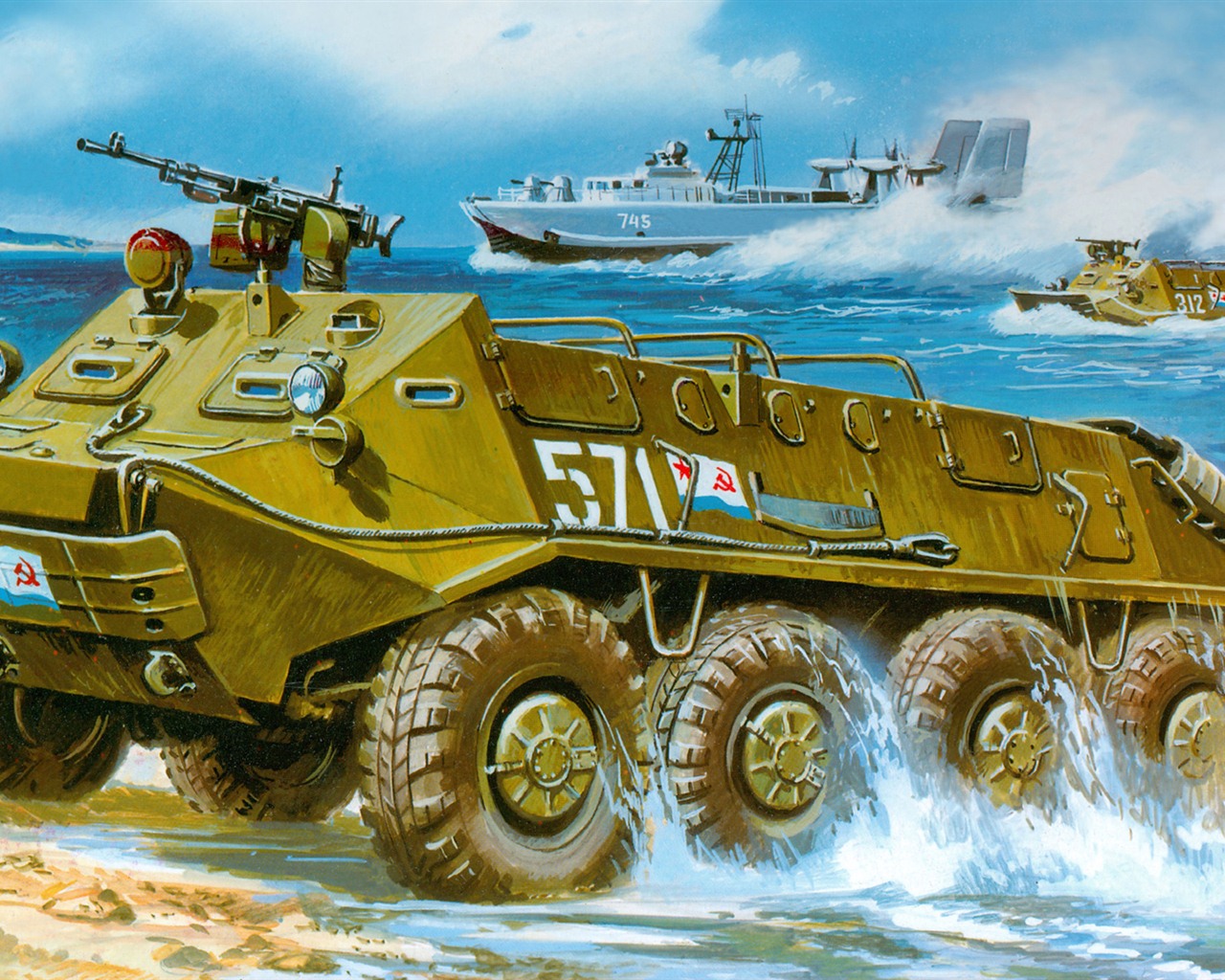Militär Panzer, gepanzerte HD Malerei Tapeten #18 - 1280x1024