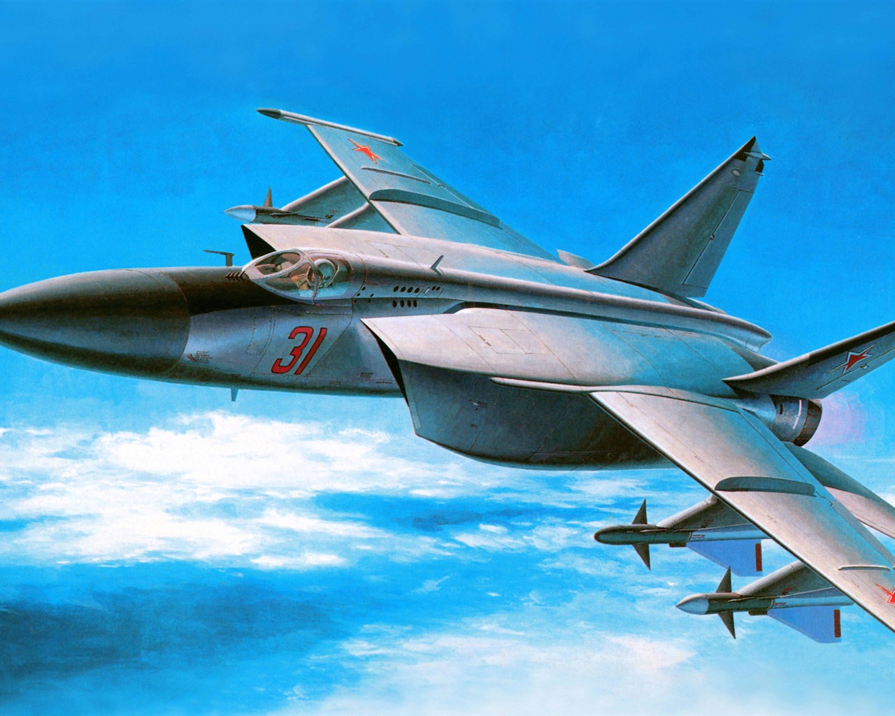 空中飛行的軍用飛機 精美繪畫壁紙 #5 - 1280x1024