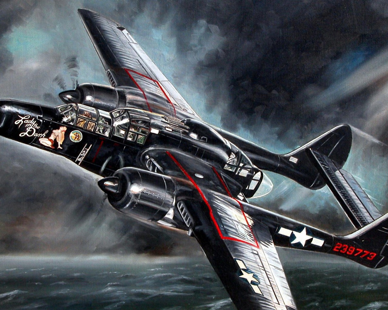空中飛行的軍用飛機 精美繪畫壁紙 #10 - 1280x1024
