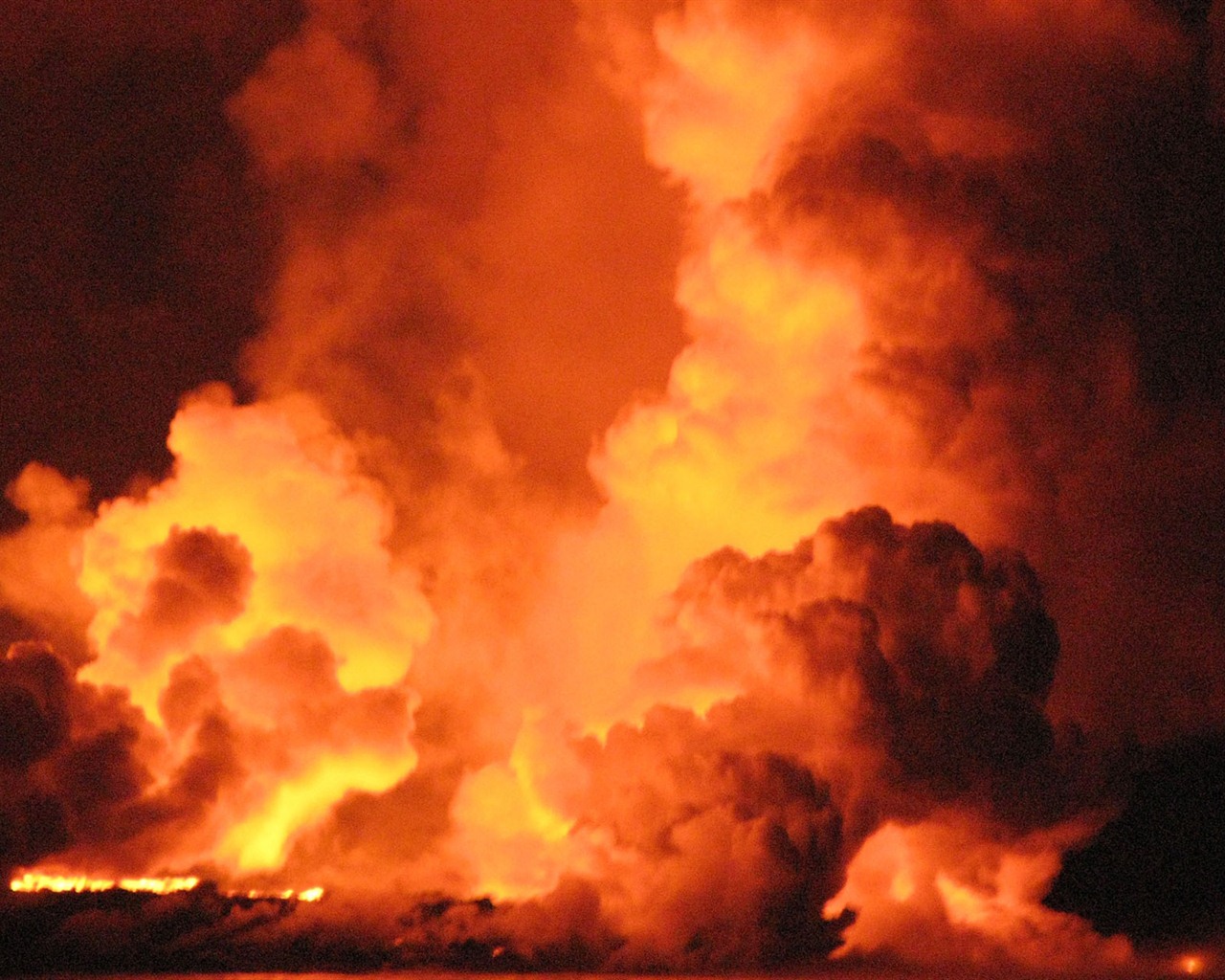 Sopečná erupce nádherné krajiny tapety #2 - 1280x1024