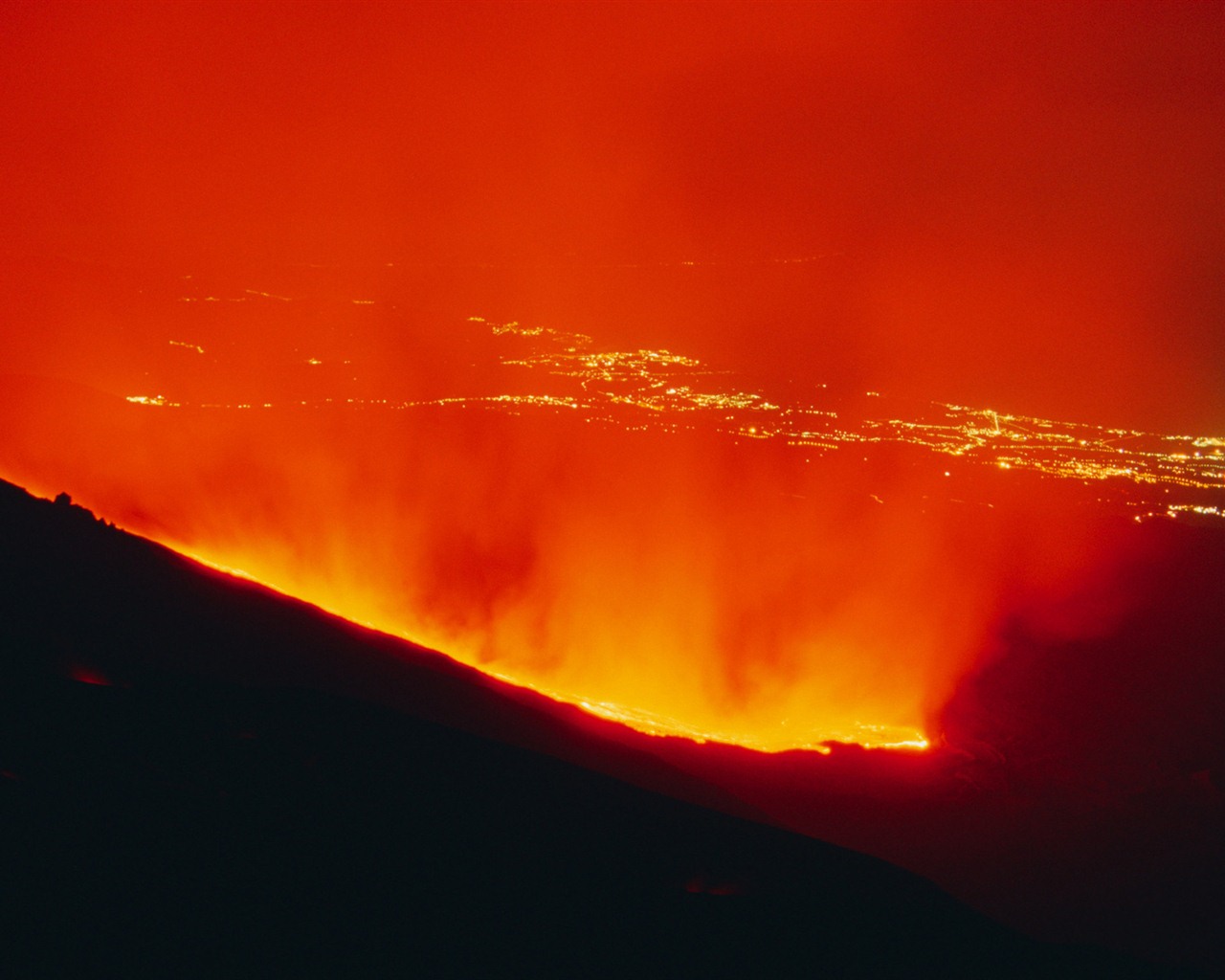 壮大な風景の壁紙の火山噴火 #4 - 1280x1024