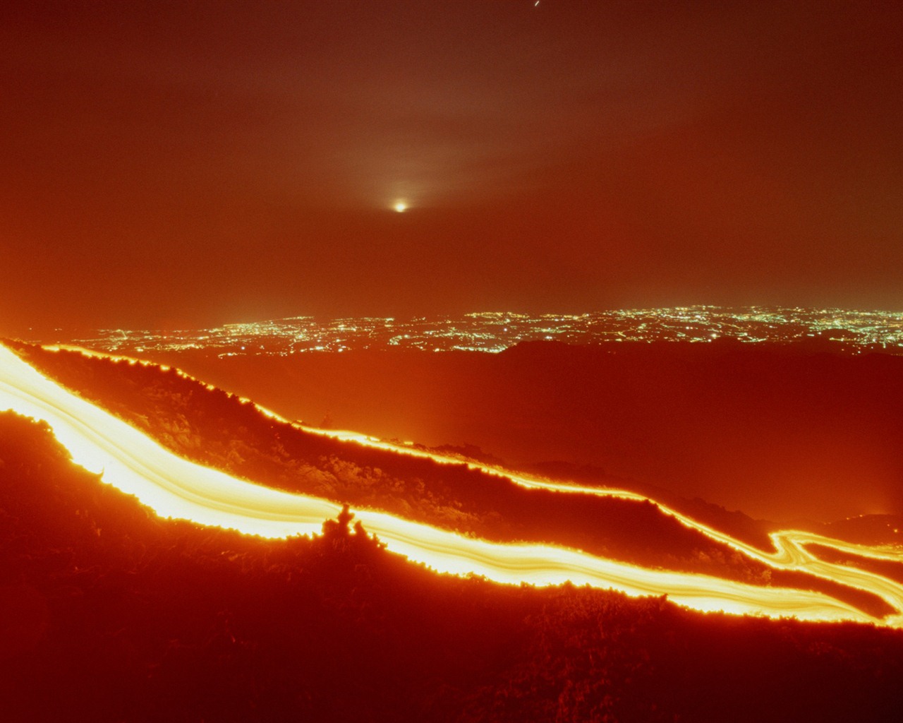 Sopečná erupce nádherné krajiny tapety #7 - 1280x1024