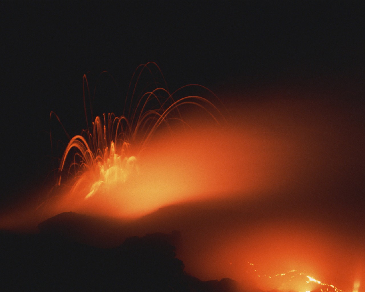 Sopečná erupce nádherné krajiny tapety #17 - 1280x1024