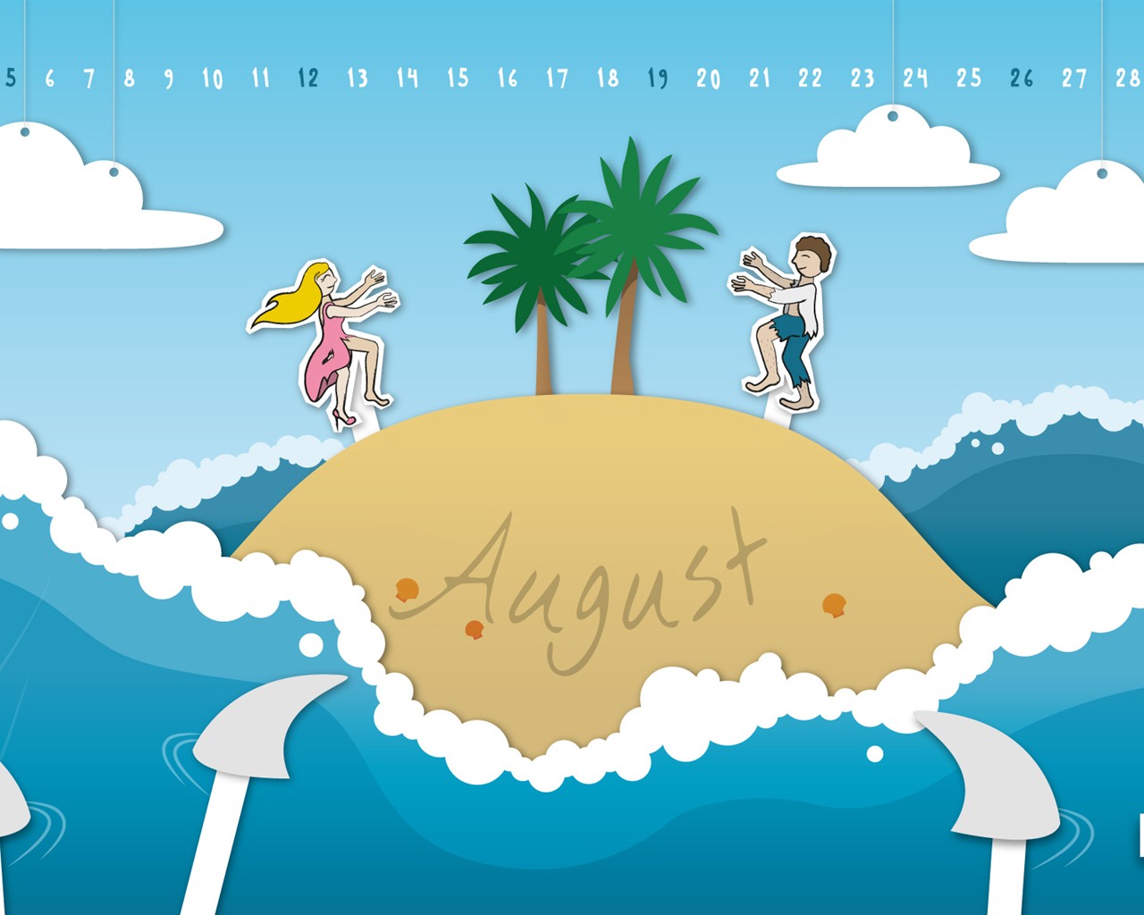 August 2012 Kalender Wallpapers (2) #8 - 1280x1024