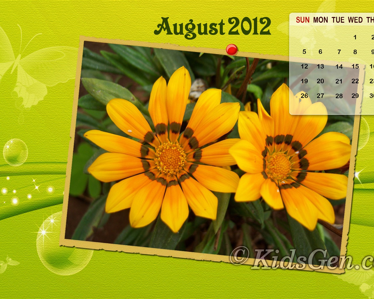 August 2012 Calendar wallpapers (2) #13 - 1280x1024