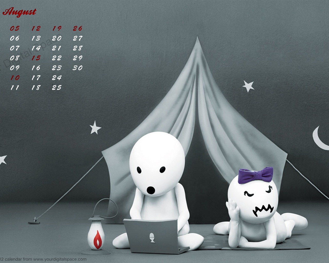 2012年8月 月曆壁紙(二) #19 - 1280x1024