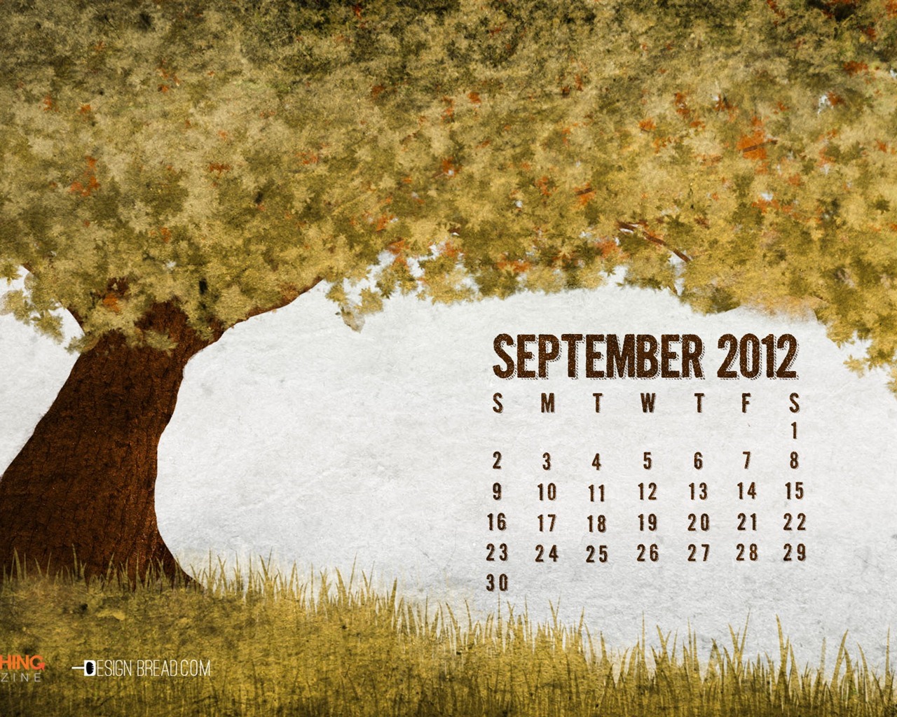 09 2012 Calendar fondo de pantalla (1) #1 - 1280x1024