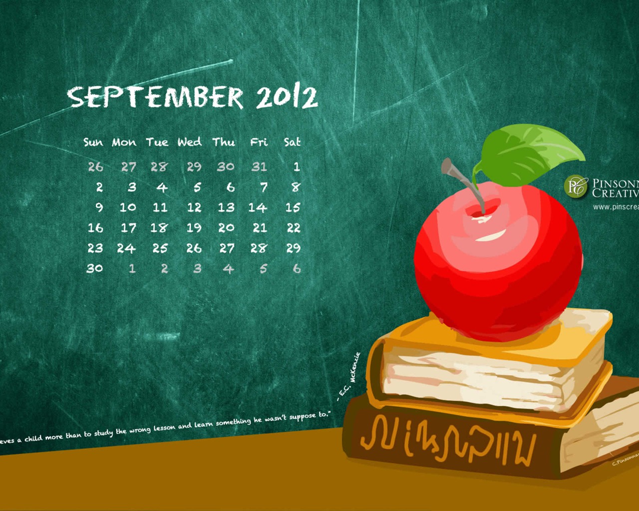 2012年9月 月曆壁紙(一) #9 - 1280x1024