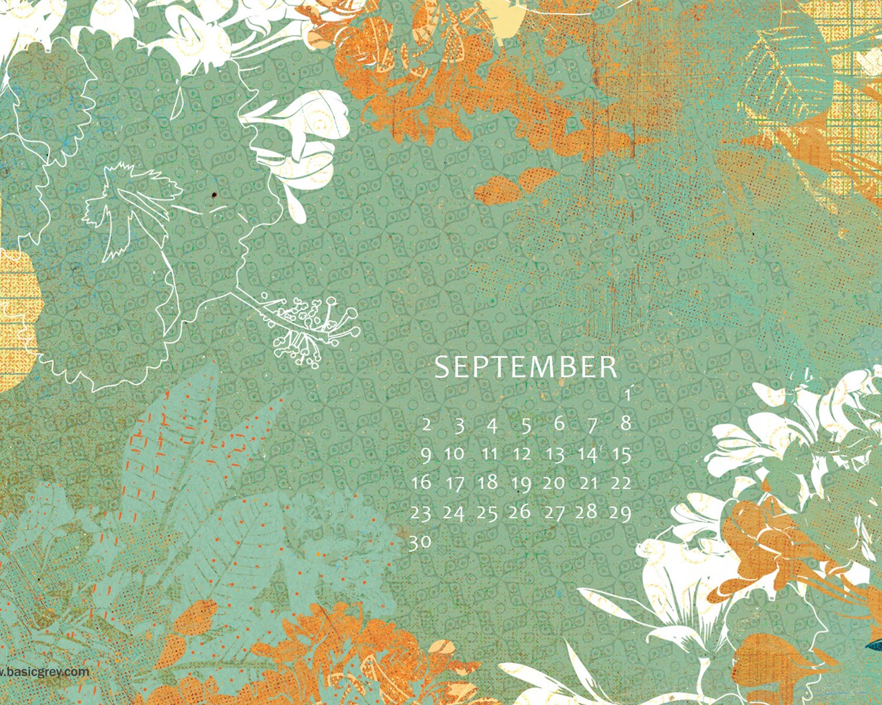 2012年9月 月曆壁紙(一) #11 - 1280x1024
