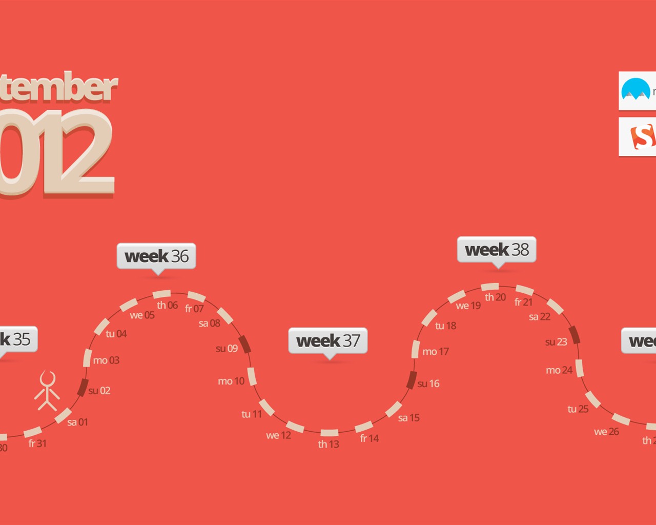 2012年9月 月曆壁紙(二) #12 - 1280x1024