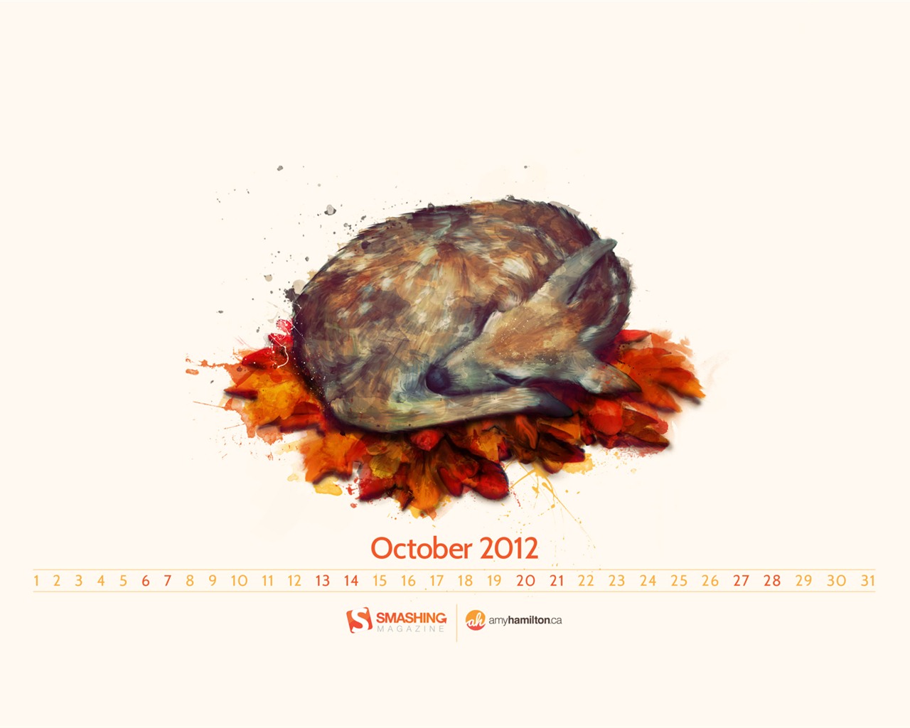 2012年10月カレンダー壁紙（1） #4 - 1280x1024