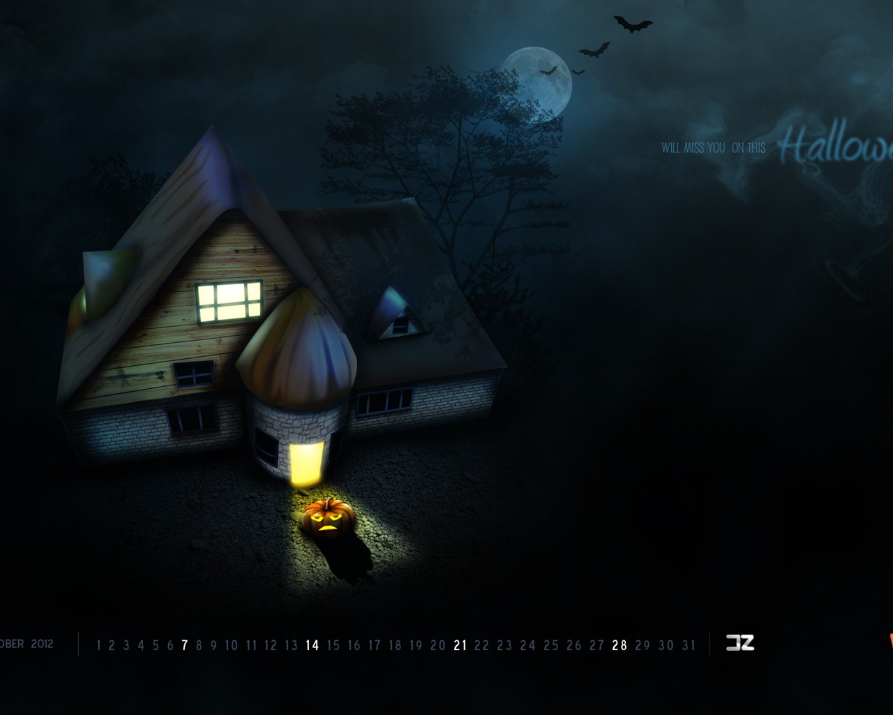 Oktober 2012 Kalender Wallpaper (2) #14 - 1280x1024